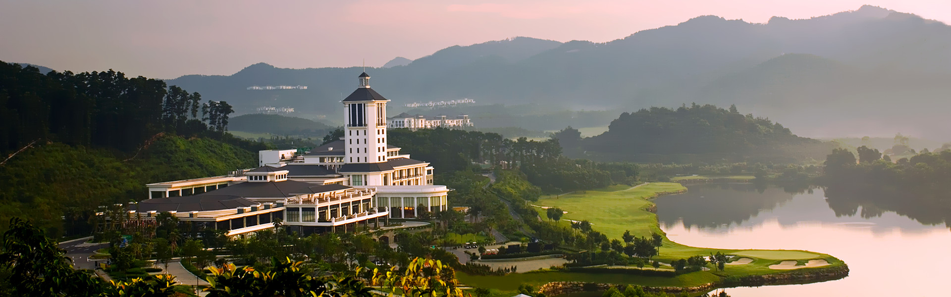 Olazabal Course Mission Hills China Clubhouse and 18th hole